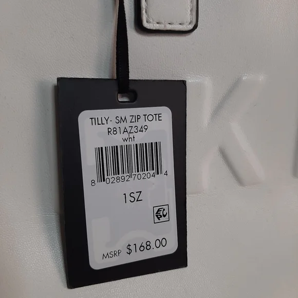 DKNY white zip top tote NWT - Picture 2 of 11